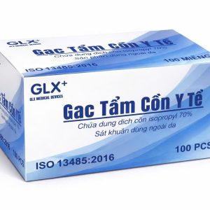 Gạc Tẩm Cồn Y Tế GLX+ Hộp 100 Miếng 60mm x 30mm Tẩm Sẵn Isopropyl Alcohol 70%